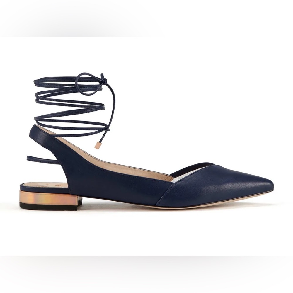 Rare NIB Misha Nonoo x Aldo RISE collaboration Aeaniel Lace-up Navy Flats